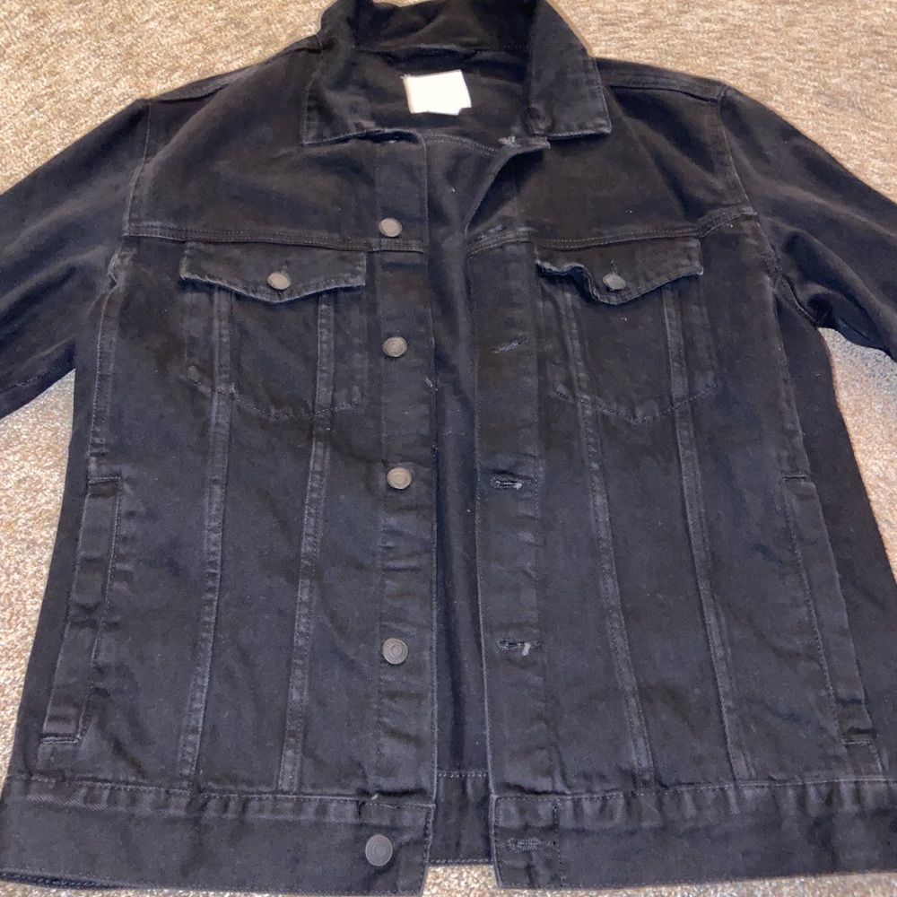 Black Unisex Oversized Denim Jacket